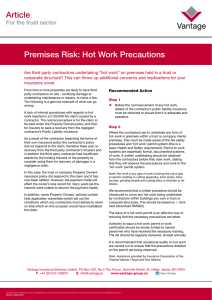 Article Premises Risk: Hot Work Precautions