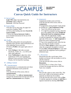 Canvas Quick Guide for Instructors