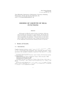 orders of growth of real functions