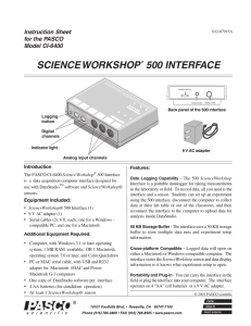 SCIENCEWORKSHOP® 500 INTERFACE