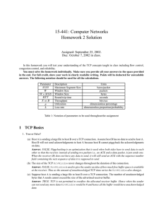 15-441: Computer Networks Homework 2 Solution