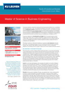 Master of Science in Business Engineering