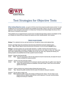 Test Strategies for Objective Tests
