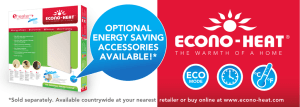 OPTIONAL ENERGY SAVING ACCESSORIES AVAILABLE!* ECO