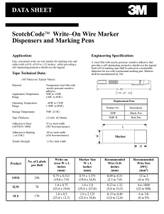 DATA SHEET ScotchCode™ Write–On Wire Marker