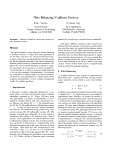 Flow Balancing Nonlinear Systems