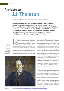 A tribute to J.J. Thomson