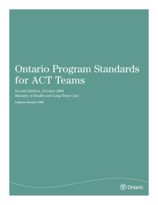 Ontario Program Standards for ACT Teams