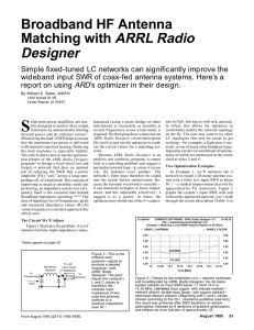 Broadband HF Antenna Matching with ARRL Radio Designer