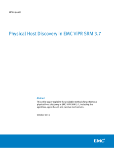 Physical Host Discovery in EMC ViPR SRM 3.7
