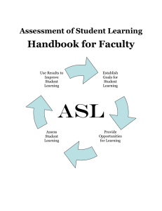 Assessment of Student Learning Handbook for Faculty