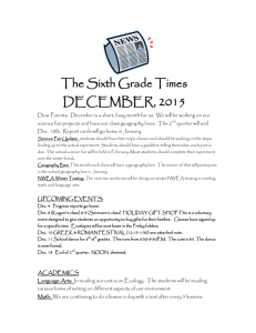 The Sixth Grade Times DECEMBER, 2015