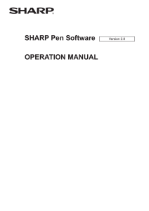 SHARP Pen Software OPERATION MANUAL