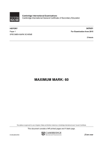 maximum mark: 60 - Cambridge International Examinations