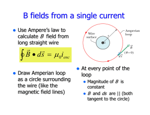 μ B fields from a single current