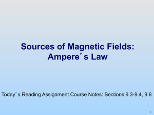 Sources of Magnetic Fields: Ampere`s Law