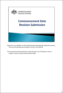 Commencement Date Revision Submission