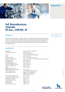 FeF Benzalkonium Chloride Ph.Eur., USP/NF, JP