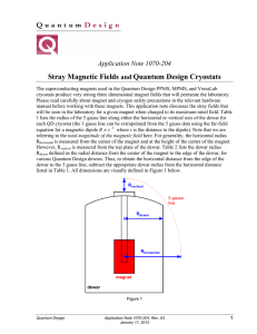 Stray Magnetic Fields and Quantum Design Cryostats