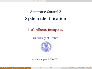 Automatic Control 2 - System identification