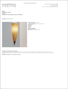 Date: Requestor name: Email: Product: Fedra Sconce Additional