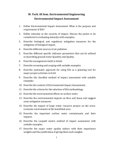 M. Tech. III Sem. Environmental Engineering Environmental Impact
