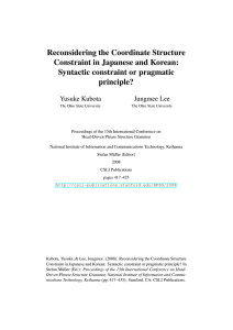 Reconsidering the Coordinate Structure Constraint in Japanese and