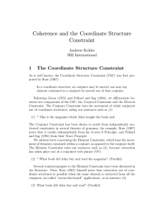 Coherence and the Coordinate Structure Constraint