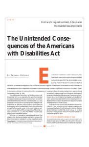 The Unintended Consequences of the Americans with Disabilities Act