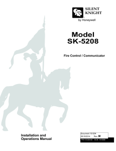 SK-5208 Conventional FACP 10-30 Zone Manual