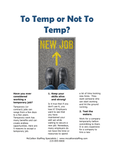 To Temp or Not To Temp? - McCallion Staffing Specialists