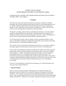 Faculty Code of Conduct and Disciplinary Procedures