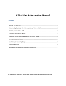 Kill-A-Watt Information Manual
