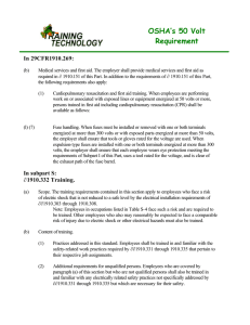 OSHA`s 50 Volt Requirement