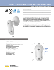 LightOWL® Dual Technology Ultrasonic and Passive Infrared Sensor