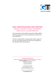 BCO SPECIFICATION FOR OFFICES QUICK GUIDE TO KEY