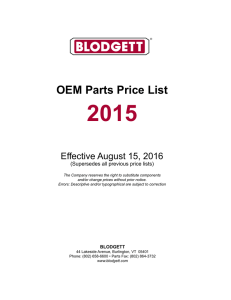 OEM Parts Price List