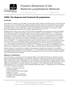 The Diagnosis And Treatment Of Lymphedema
