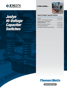 Joslyn Hi-Voltage Capacitor Switches Catalogue Joslyn Hi