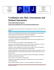 Ventilation only Risk Assessments and Method Statements
