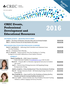 CREC Events, Professional Development and Educational Resources