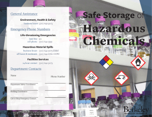 Safe Storage of Hazardous Chemicals Booklet