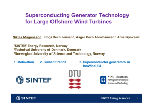 Superconducting Generator Technology for Large Offshore