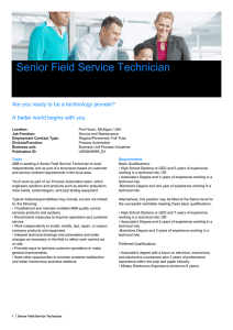 Senior Field Service Technician