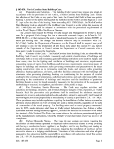G.S. 143-138 Page 1 § 143-138. North Carolina State Building Code