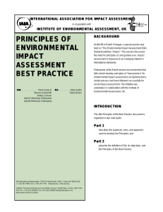 Principles of IA - International Association for Impact Assessment
