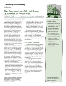 The Preparation of Small Spray Quantities of Pesticides