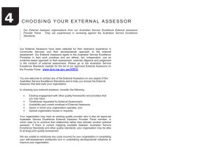 choosing your external assessor