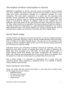 The Problem of Power Consumption in Servers