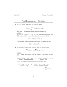 Final Examination – Solutions